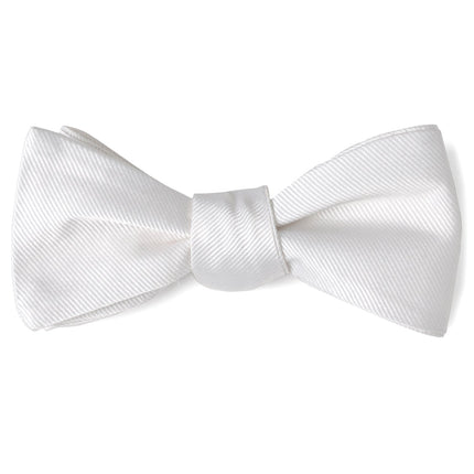 White Silk Self Bow Tie Cufflinks.com Bowtie - Paul Malone.com