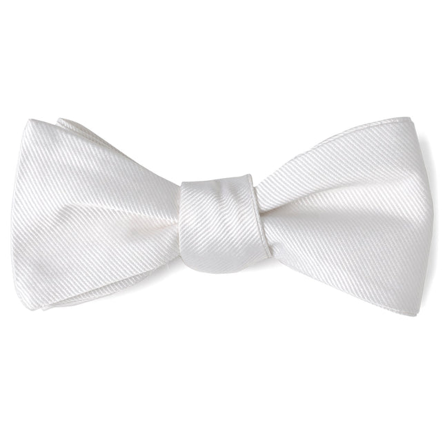 White Silk Self Bow Tie Cufflinks.com Bowtie - Paul Malone.com