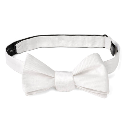 White Silk Self Bow Tie Cufflinks.com Bowtie - Paul Malone.com