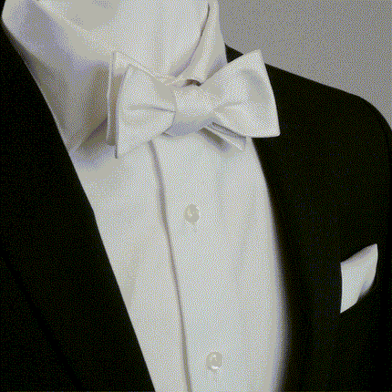 White Silk Self Bow Tie Cufflinks.com Bowtie - Paul Malone.com