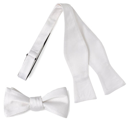 White Silk Self Bow Tie Cufflinks.com Bowtie - Paul Malone.com