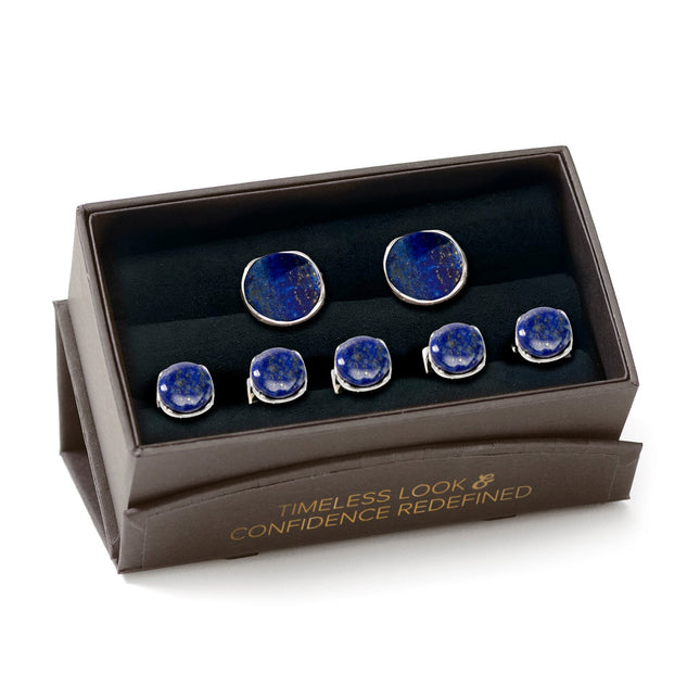 Sterling Silver Classic Formal Lapis 5-Stud Set Ox and Bull Trading Co. Stud Set - Paul Malone.com