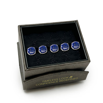 Sterling Silver Classic Formal Lapis 5-Studs Ox and Bull Trading Co. Studs - Paul Malone.com