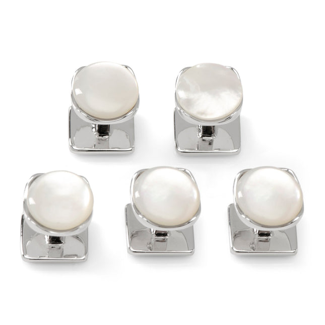 Sterling Silver Classic Formal Mother of Pearl 5-Studs Ox and Bull Trading Co. Studs - Paul Malone.com
