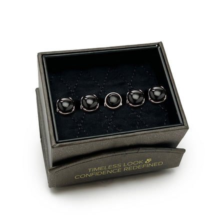 Sterling Silver Classic Formal Black Onyx 5-Studs Ox and Bull Trading Co. Studs - Paul Malone.com