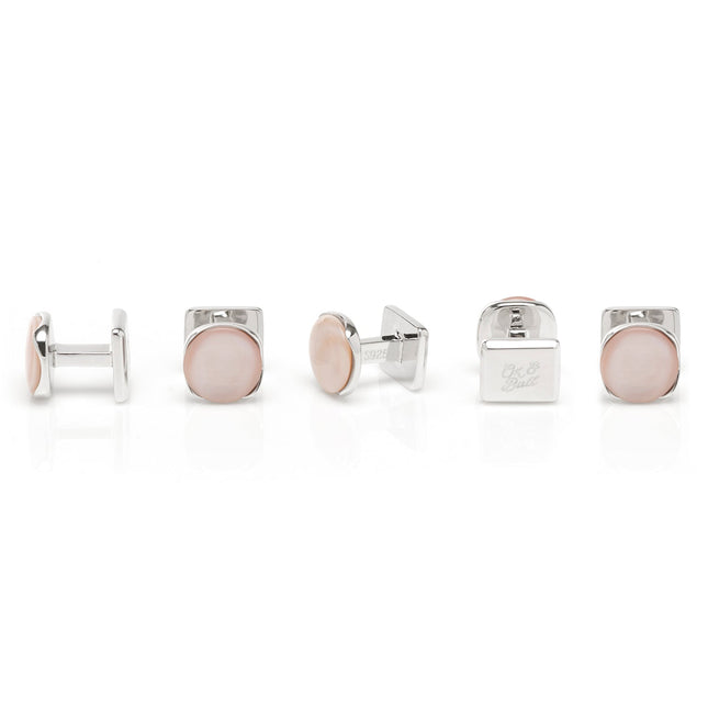 Sterling Silver Classic Formal Pink Mother of Pearl 5-Stud Set Ox and Bull Trading Co. Stud Set - Paul Malone.com