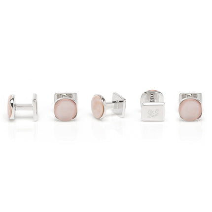 Sterling Silver Classic Formal Pink Mother of Pearl 5-Studs Ox and Bull Trading Co. Studs - Paul Malone.com