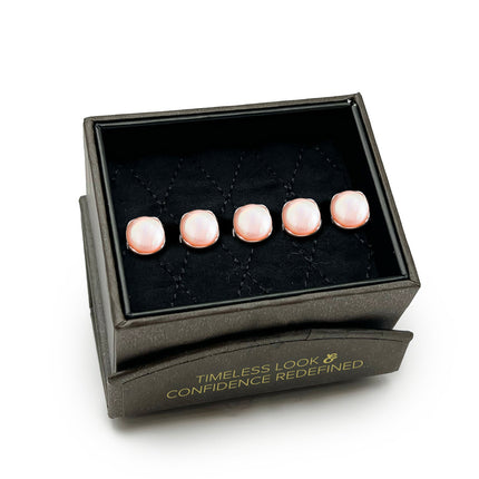 Sterling Silver Classic Formal Pink Mother of Pearl 5-Studs Ox and Bull Trading Co. Studs - Paul Malone.com