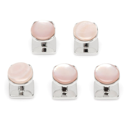 Sterling Silver Classic Formal Pink Mother of Pearl 5-Studs Ox and Bull Trading Co. Studs - Paul Malone.com