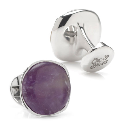 Sterling Silver Classic Formal Amethyst Cufflinks Cufflinks.com Cufflinks - Paul Malone.com