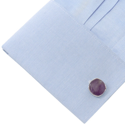 Sterling Silver Classic Formal Amethyst Cufflinks Cufflinks.com Cufflinks - Paul Malone.com