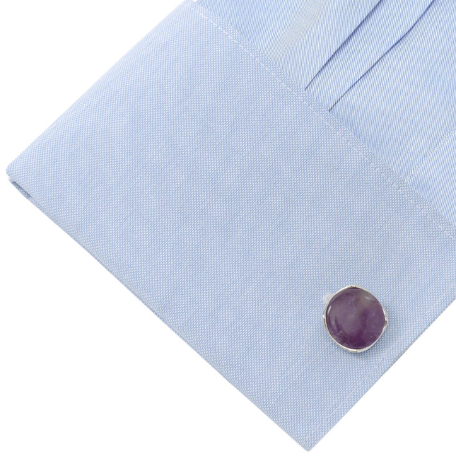 Sterling Silver Classic Formal Amethyst Cufflinks Cufflinks.com Cufflinks - Paul Malone.com