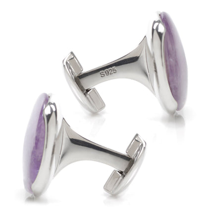 Sterling Silver Classic Formal Amethyst Cufflinks Cufflinks.com Cufflinks - Paul Malone.com