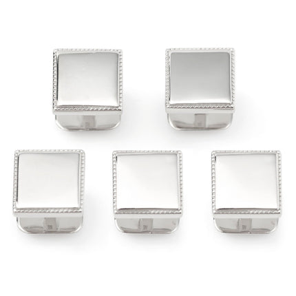 Sterling Silver Rope Square 5-Studs Ox and Bull Trading Co. Studs - Paul Malone.com