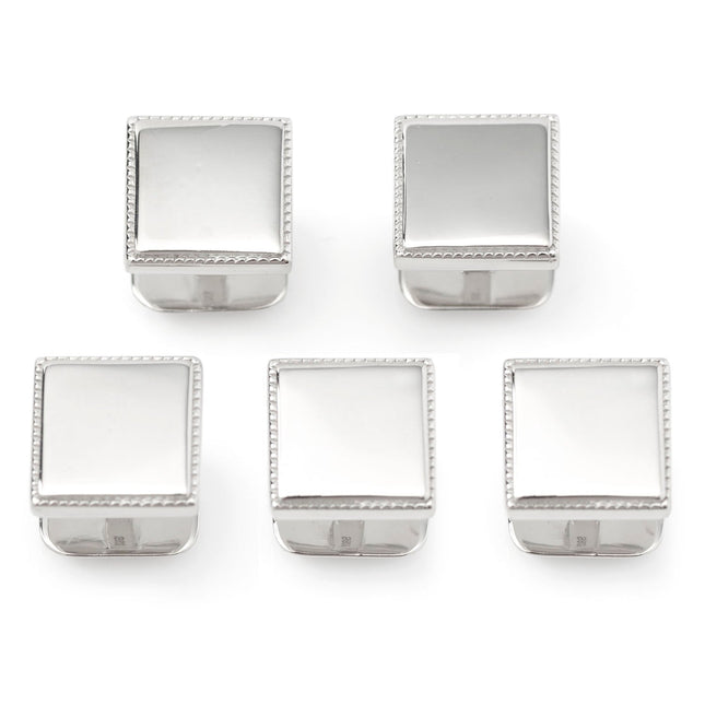 Sterling Silver Rope Square 5-Studs Ox and Bull Trading Co. Studs - Paul Malone.com