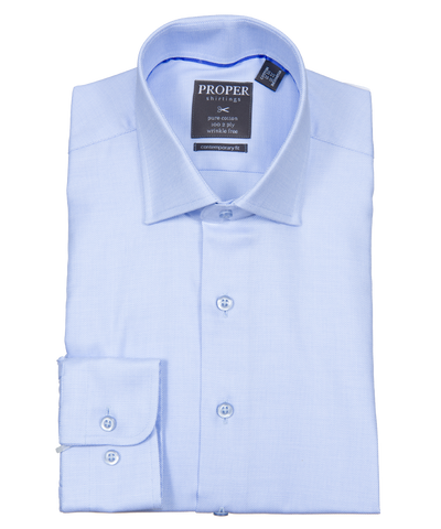 Angel Falls Blue Contemporary Fit Cotton Shirt Proper Shirtings Shirts - Paul Malone.com
