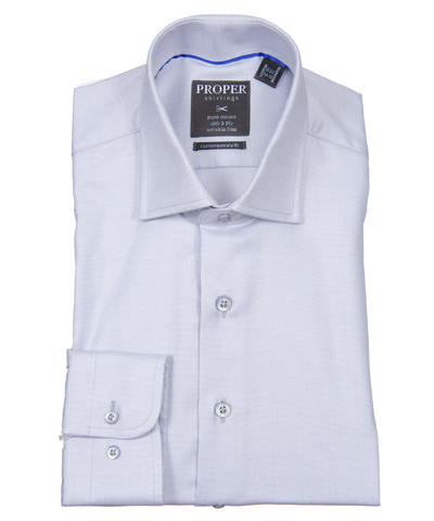 Glacier Grey Contemporary Fit Cotton Shirt Proper Shirtings Shirts - Paul Malone.com