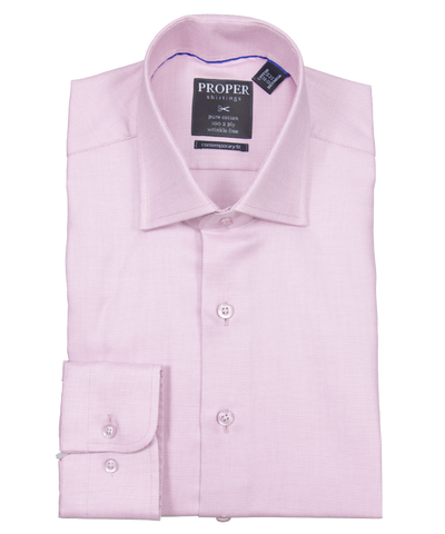 Rose Shadow Pink Contemporary Fit Cotton Shirt Proper Shirtings Shirts - Paul Malone.com