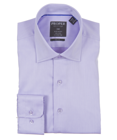 Solid Wisteria Purple Slim Fit Cotton Shirt Proper Shirtings Shirts - Paul Malone.com