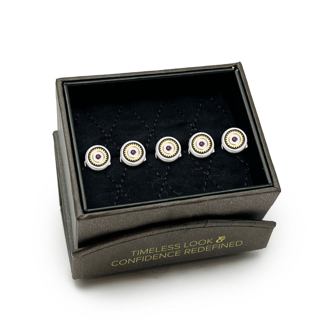 Gear Amethyst Stone 5-Studs Ox and Bull Trading Co. Studs - Paul Malone.com