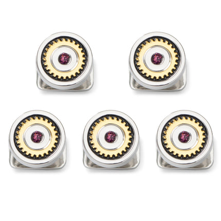 Gear Amethyst Stone 5-Studs Ox and Bull Trading Co. Studs - Paul Malone.com