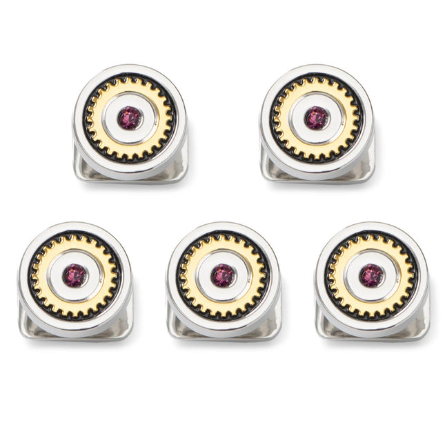 Gear Amethyst Stone 5-Studs Ox and Bull Trading Co. Studs - Paul Malone.com