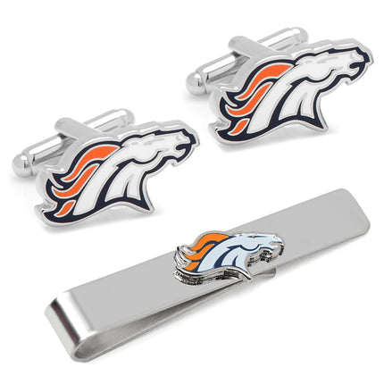 NFL Denver Broncos Cufflinks and Tie Bar Gift Set NFL Tie Bar Gift Set - Paul Malone.com