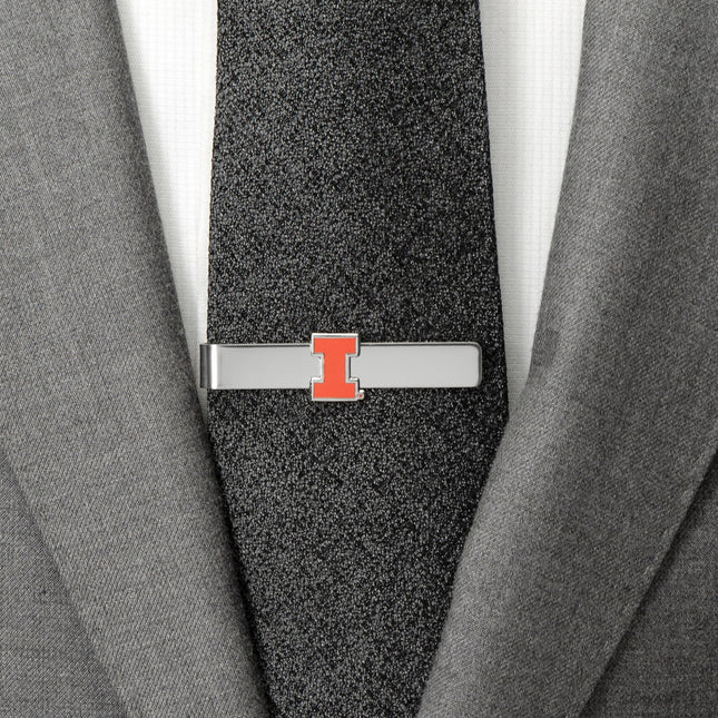 NCAA University of Illinois Cufflinks and Tie Bar Gift Set