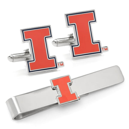 NCAA University of Illinois Cufflinks and Tie Bar Gift Set NCAA Tie Bar Gift Set - Paul Malone.com