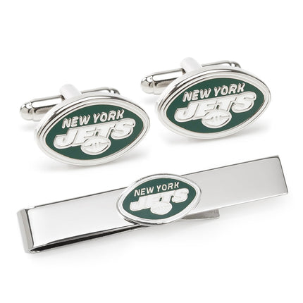 NFL New York Jets Cufflinks & Tie Bar Gift Set NFL Gift Set - Paul Malone.com