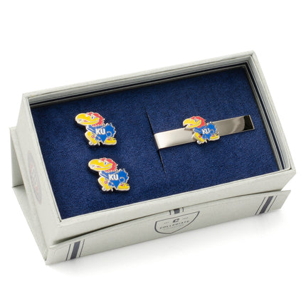 NCAA University of Kansas Jayhawks Cufflinks and Tie Bar Gift Set NCAA Tie Bar Gift Set - Paul Malone.com