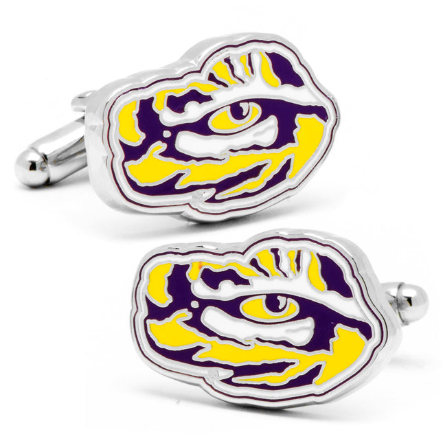 NCAA LSU Tiger's Eye Cufflinks and Tie Bar Gift Set