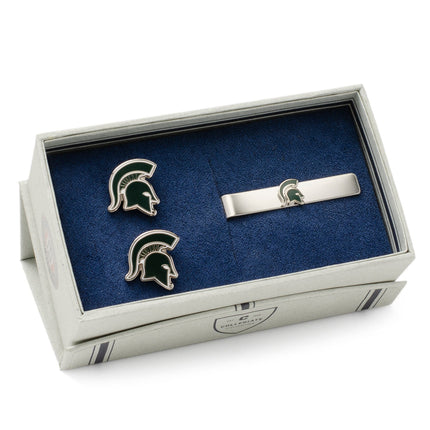 NCAA Michigan State Spartans Cufflinks and Tie Bar Gift Set NCAA Tie Bar Gift Set - Paul Malone.com