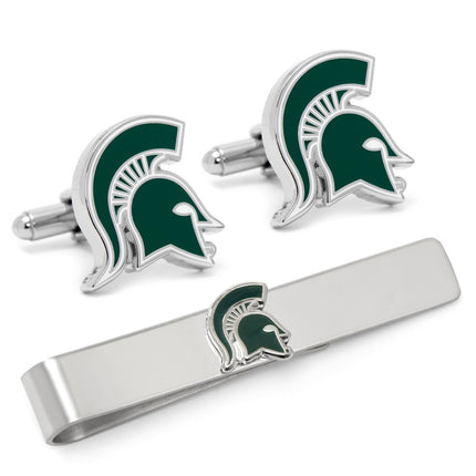 NCAA Michigan State Spartans Cufflinks and Tie Bar Gift Set NCAA Tie Bar Gift Set - Paul Malone.com