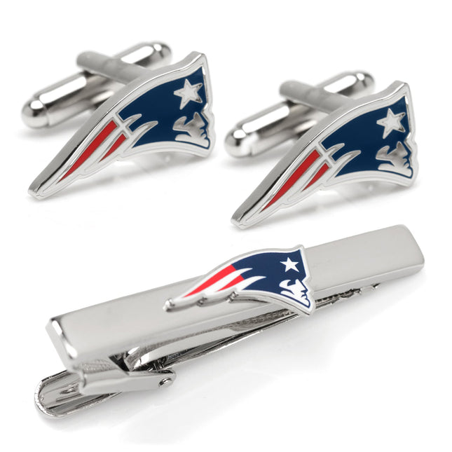 NFL New England Patriots Cufflinks and Tie Clip Gift Set