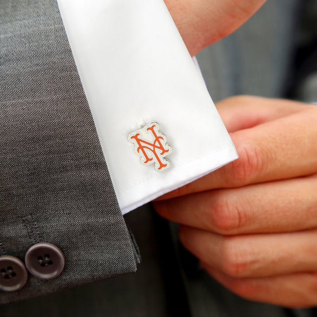 MLB New York Mets Silver Cufflinks MLB Cufflinks - Paul Malone.com