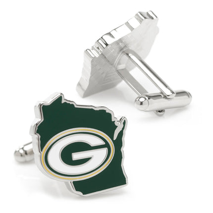 NFL Green Bay Packers State Shaped Cufflinks NFL Cufflinks - Paul Malone.com
