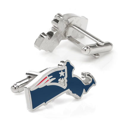 NFL New England Patriots State Shaped Cufflinks NFL Cufflinks - Paul Malone.com