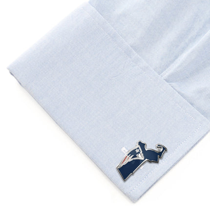 NFL New England Patriots State Shaped Cufflinks NFL Cufflinks - Paul Malone.com