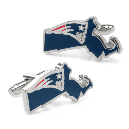 NFL New England Patriots State Shaped Cufflinks NFL Cufflinks - Paul Malone.com