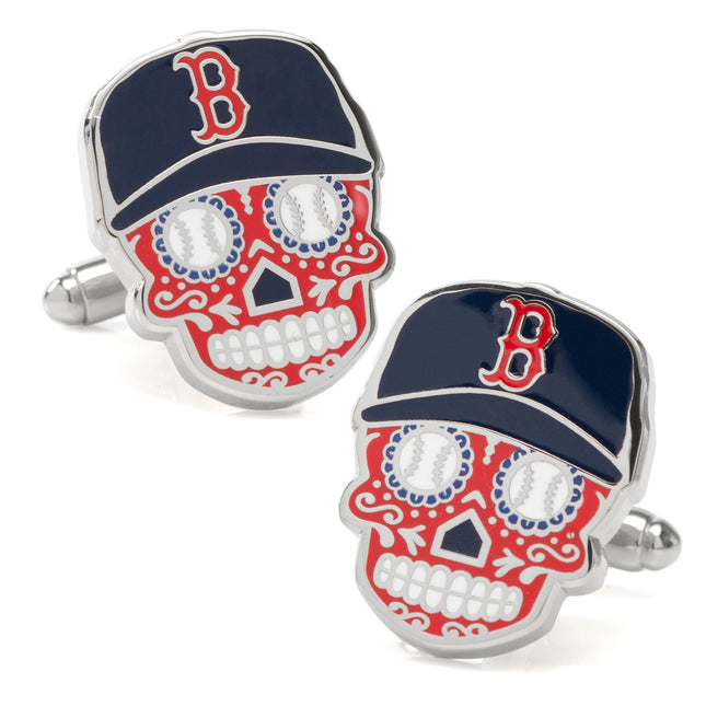 MLB Boston Red Sox Sugar Skull Cufflinks MLB Cufflinks - Paul Malone.com