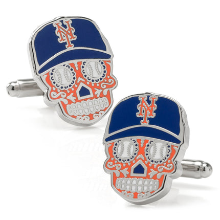 MLB New York Mets Sugar Skull Cufflinks MLB Cufflinks - Paul Malone.com
