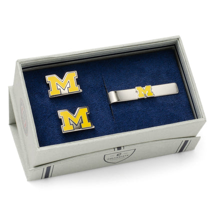 NCAA University of Michigan Cufflinks and Tie Bar Gift Set NCAA Tie Bar Gift Set - Paul Malone.com
