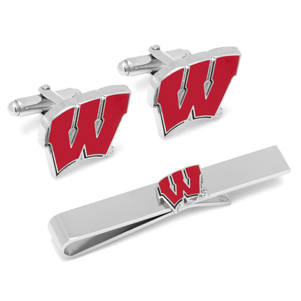 NCAA University of Wisconsin Badgers Cufflinks and Tie Bar Set NCAA Tie Bar Gift Set - Paul Malone.com