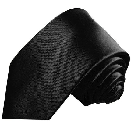 Solid Black Necktie and Pocket Square Vittorio Farina Ties - Paul Malone.com