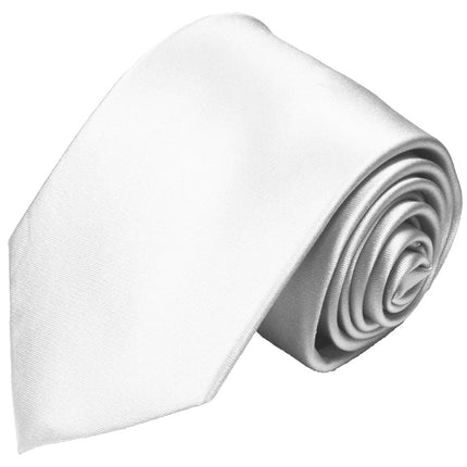 Solid White Necktie and Pocket Square Paul Malone Ties - Paul Malone.com