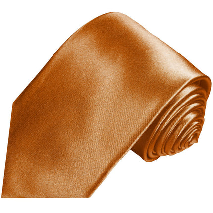 Solid Cadmium Orange Necktie and Pocket Square Paul Malone Ties - Paul Malone.com