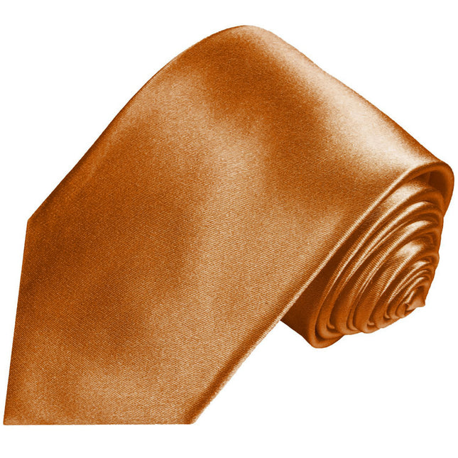 Solid Cadmium Orange Necktie and Pocket Square Paul Malone Ties - Paul Malone.com