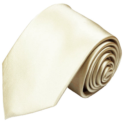 Solid Champagne Necktie and Pocket Square Paul Malone Ties - Paul Malone.com