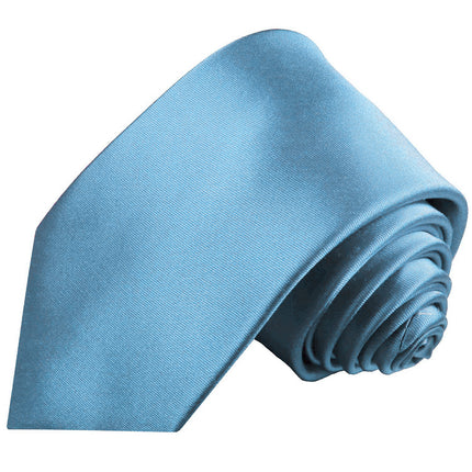 Solid Glaucous Blue Necktie and Pocket Square Paul Malone Ties - Paul Malone.com